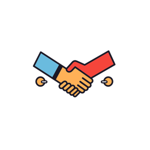 Illustration of a handshake.