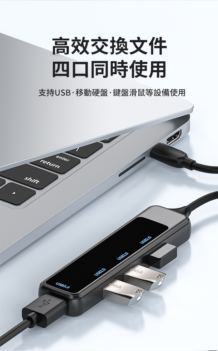 高效交换文件四口同時使用支持USB移動硬盤·鍵盤滑鼠等設備使用shiftenterreturnUSB3.0