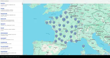 Carte interactive des points de vente avec géolocalisation