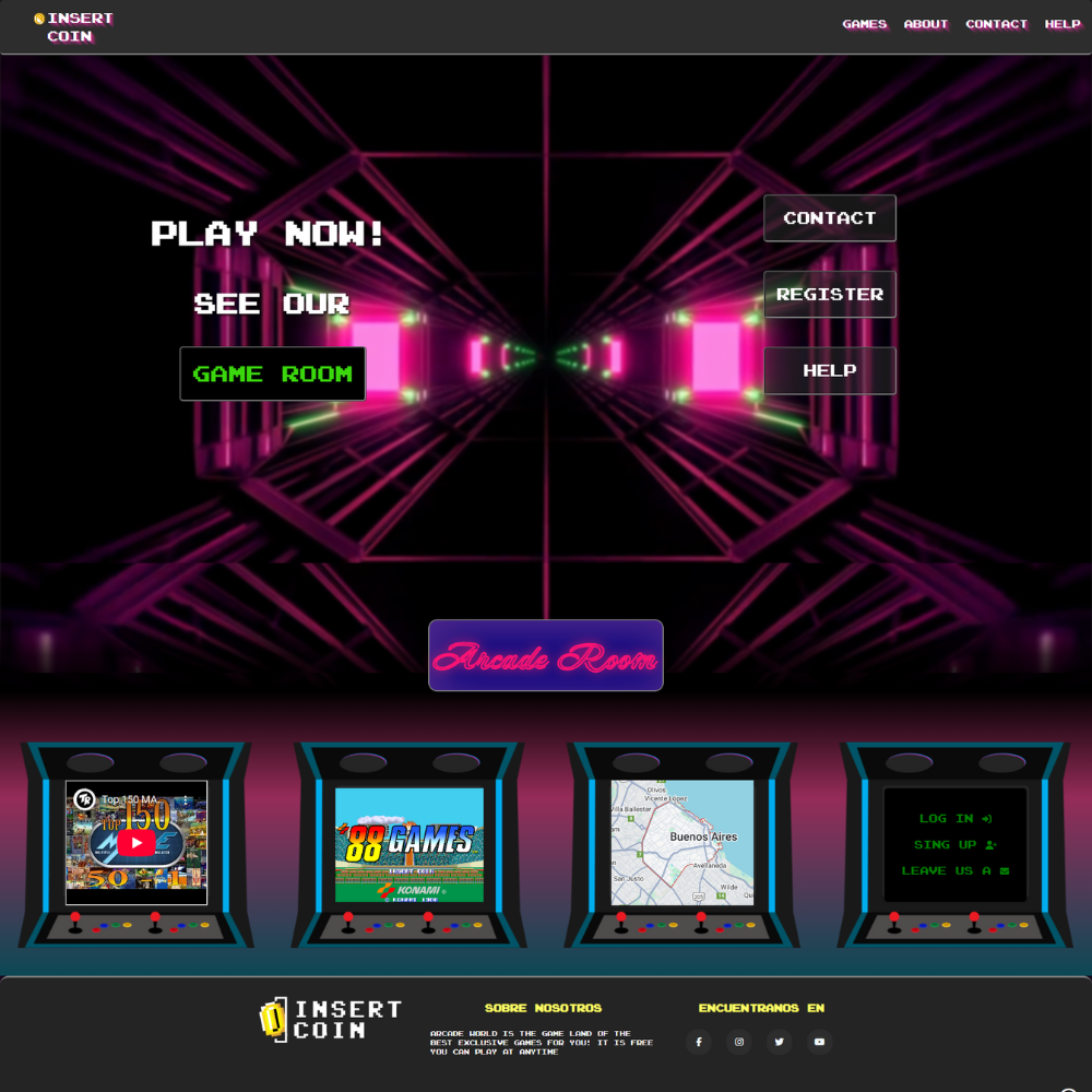 Sitio web de Arcade World