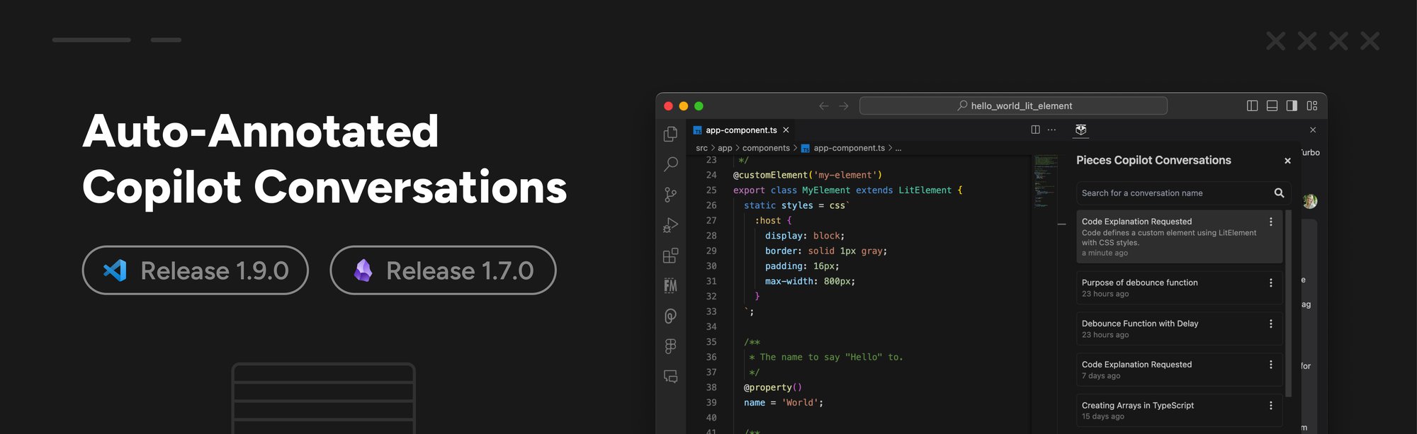 Auto-Annotated Pieces Copilot Conversations for Better Context