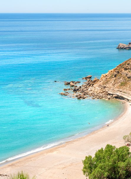 Image of the Agia Fotia beach in Crete.