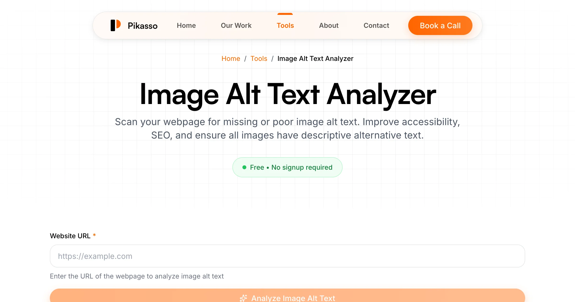 Image Alt Text Analyzer - Free Image SEO Tool | Pikasso Studio