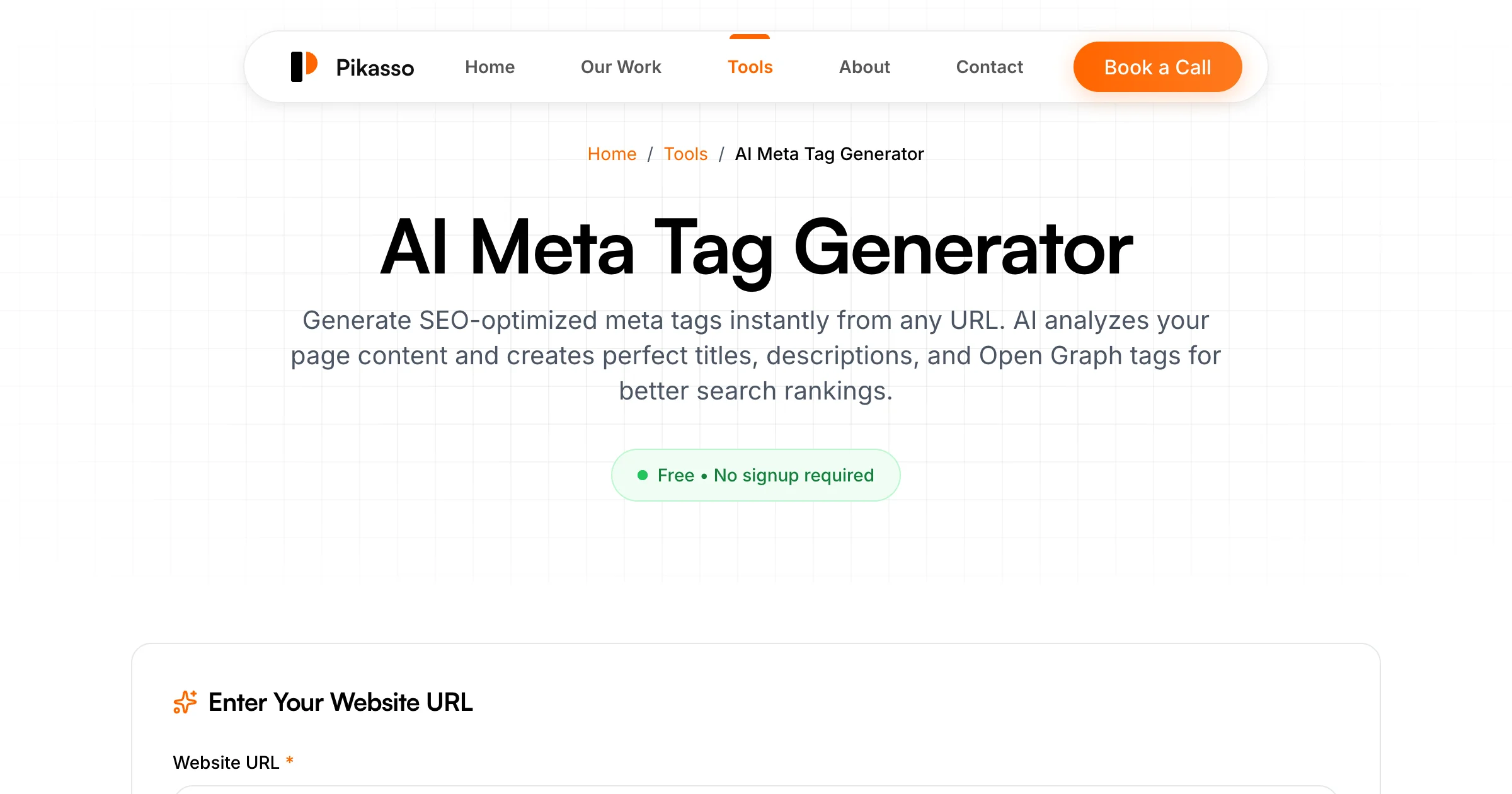 Meta Tag Generator (Free) - SEO Meta Tags from a URL | Pikasso Studio