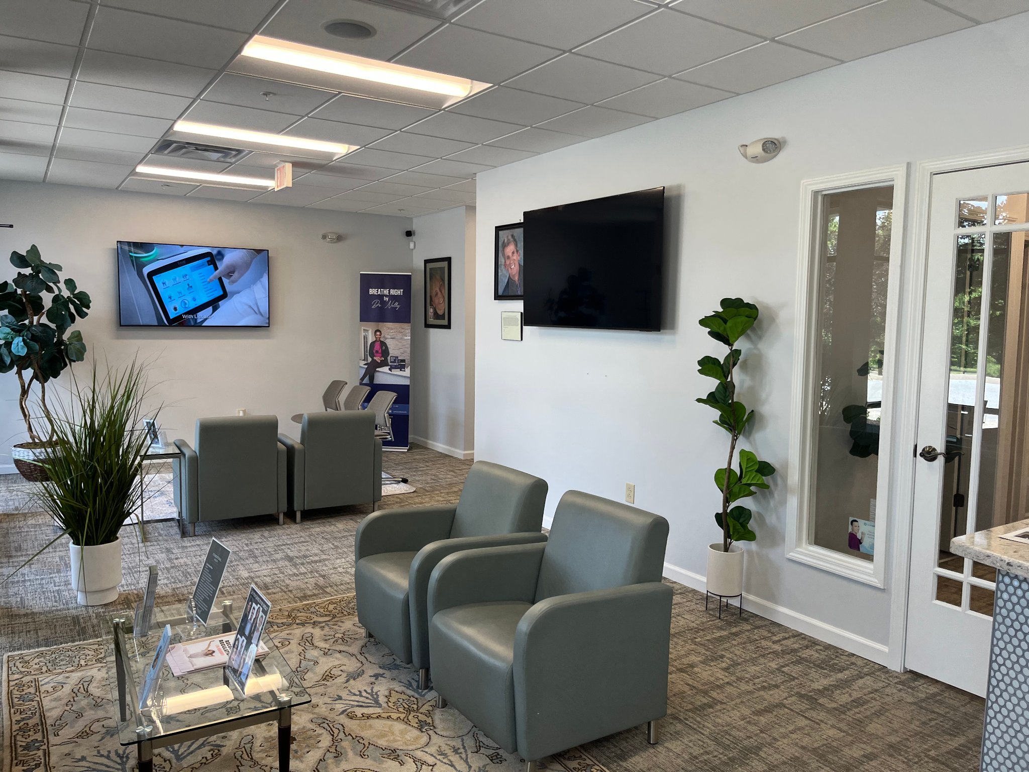 Waiting room of our Collegeville dental office where patients check in for cleanings