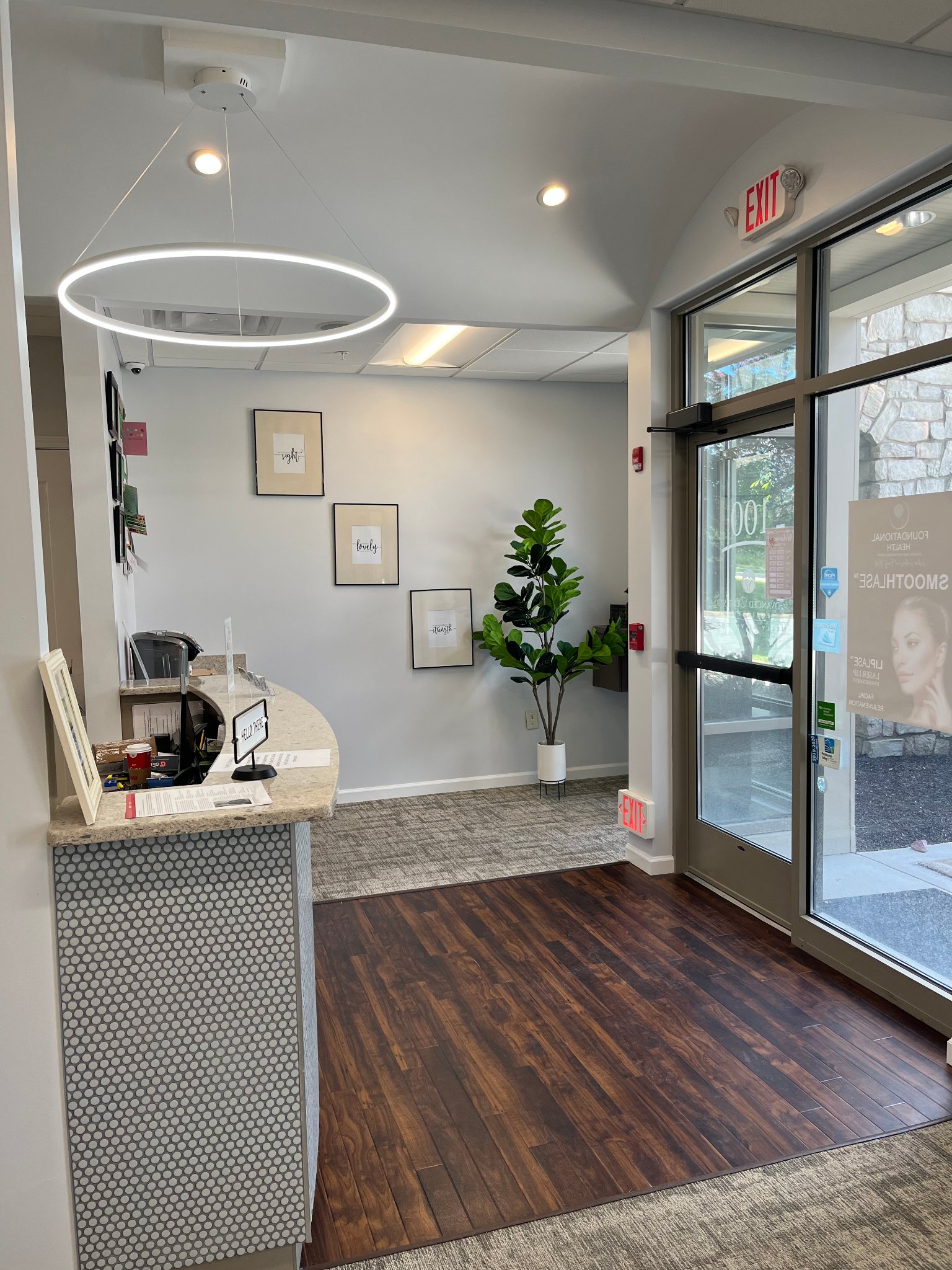 Reception area and front entrance of the Collegeville office where sleep apnea patients are seen