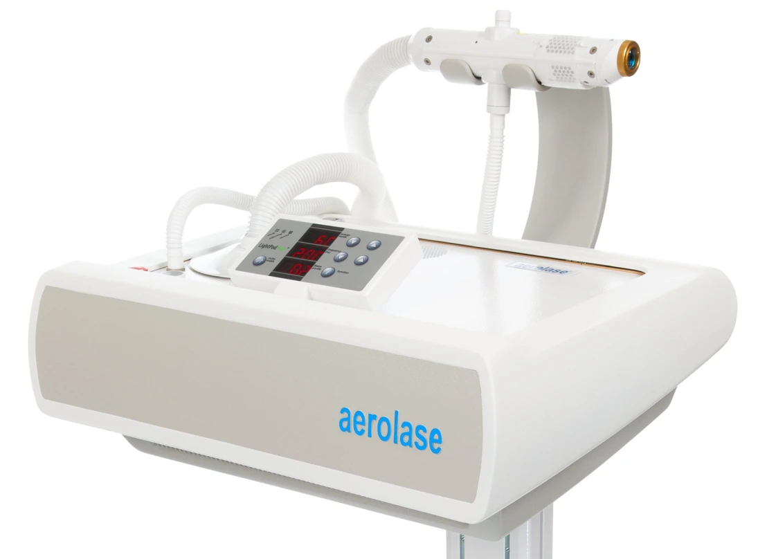 The Aerolase laser system with its handpiece, used for Aerolase Neo redness treatment