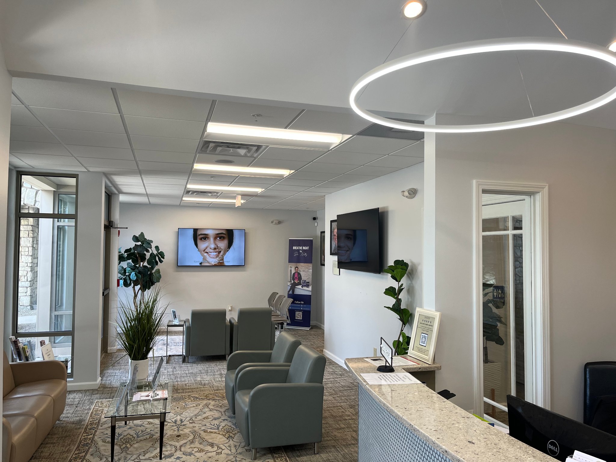 Waiting room and reception area of our Collegeville dental office