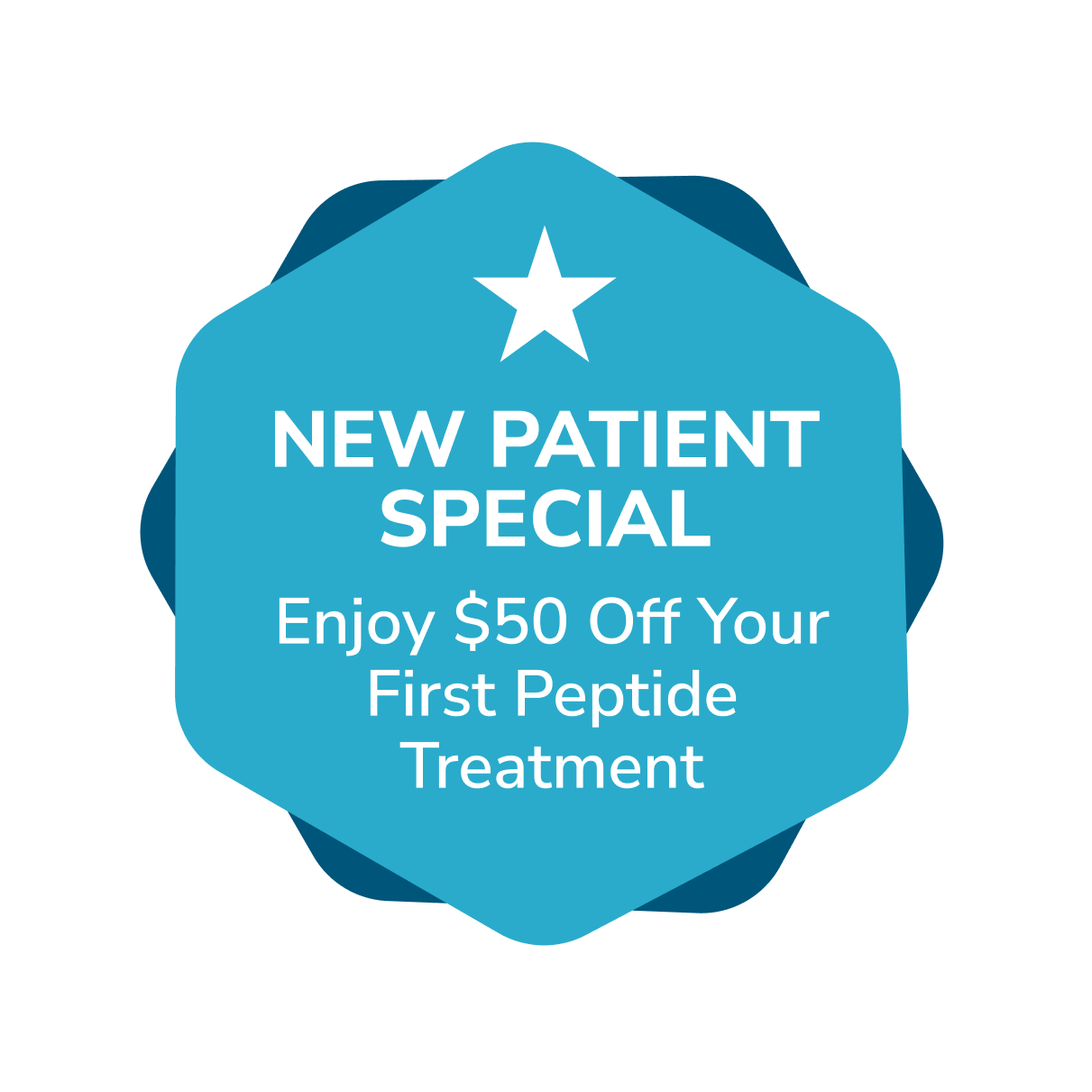 New Patient Special badge: Enjoy $50 Off Your First Peptide Treatment
