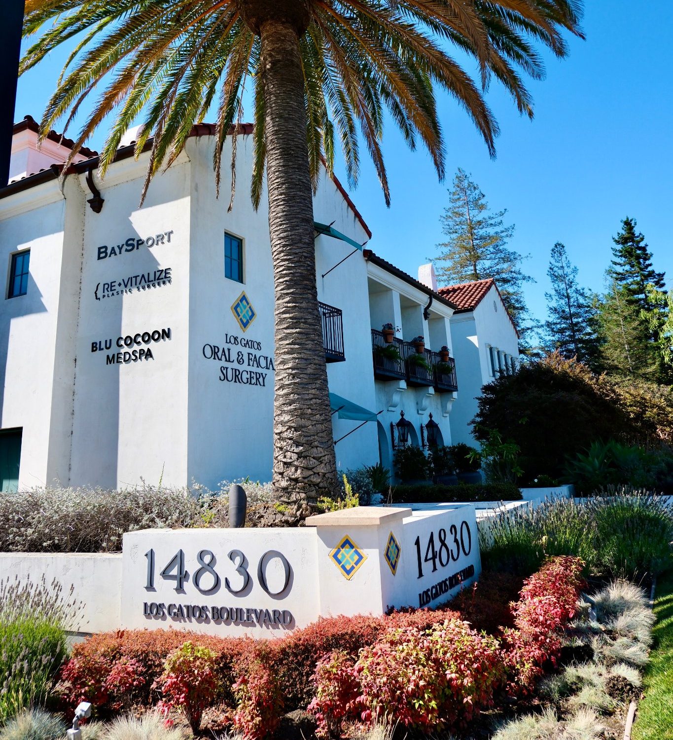 The exterior of the Blu Cocoon MedSpa office in Los Gatos, CA