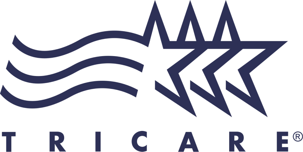 TRICARE logo with flowing wave design and three stars