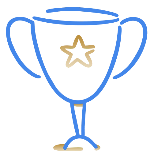 Trophy with star icon representing achievement and excellence