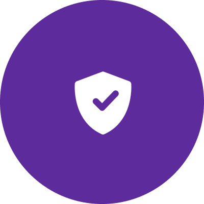Contemporary Care insurance-friendly logo with white shield and checkmark on purple circle
