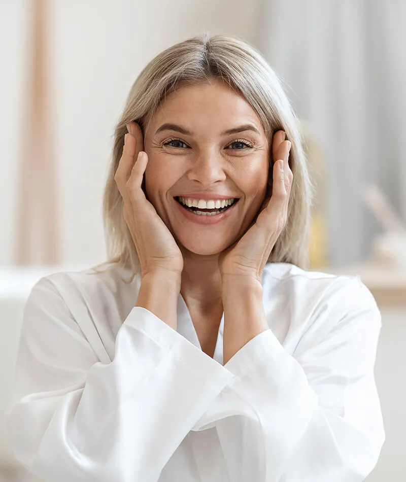 woman in a white silk gown