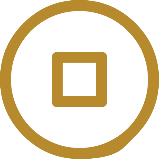 Outline icon of a square inside a circle