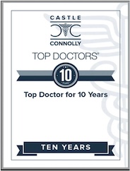 Castle Connolly Top Doctors award seal for Top Doctor for 10 Years