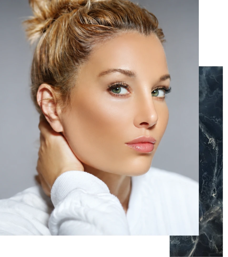 Woman's face in profile showing areas where dermal fillers can be applied