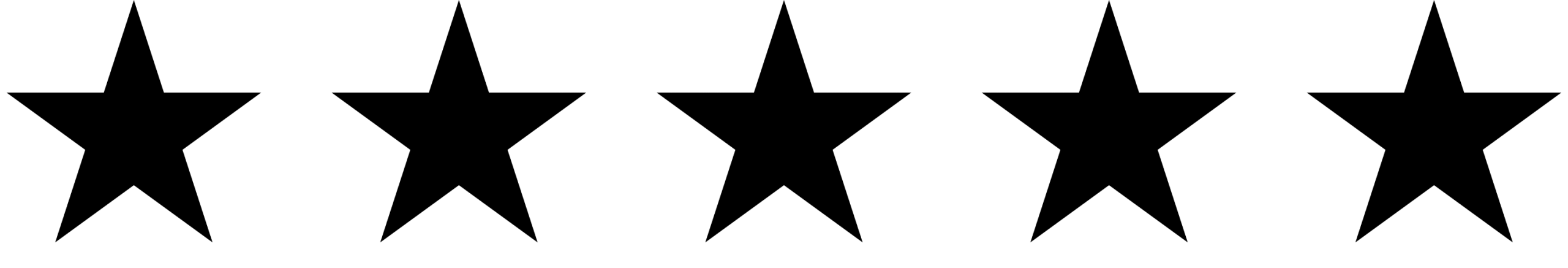Five solid black stars in a row