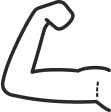 Illustration of flexed bicep muscle