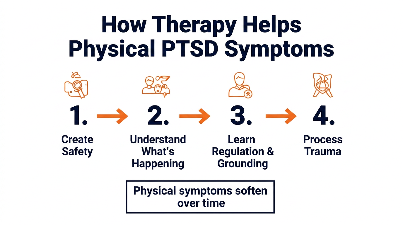 Diagram showing why trauma gets stuck in the body