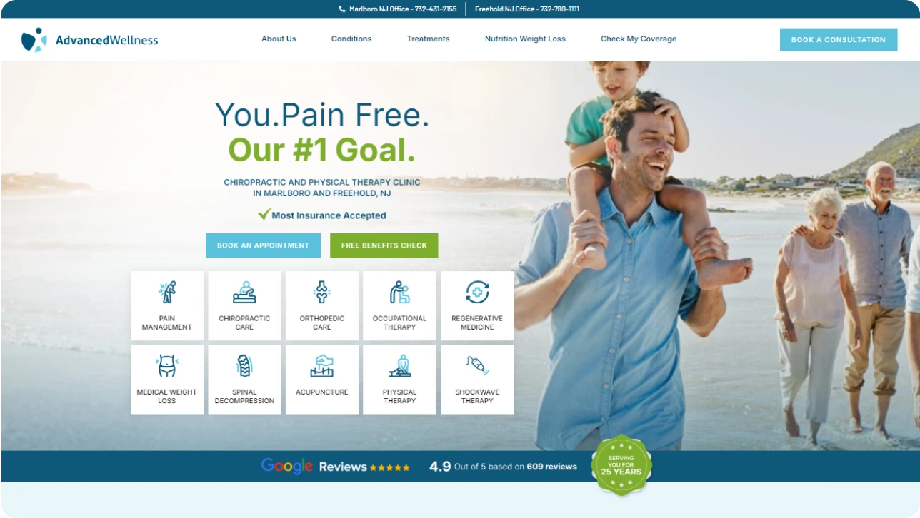 Digital Marketing Chiropractor Advanced Wellness Banner