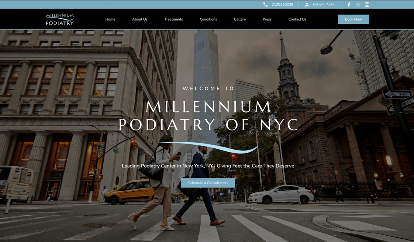 Podiatry Marketing Agency Millenium Podiatry NYC Banner