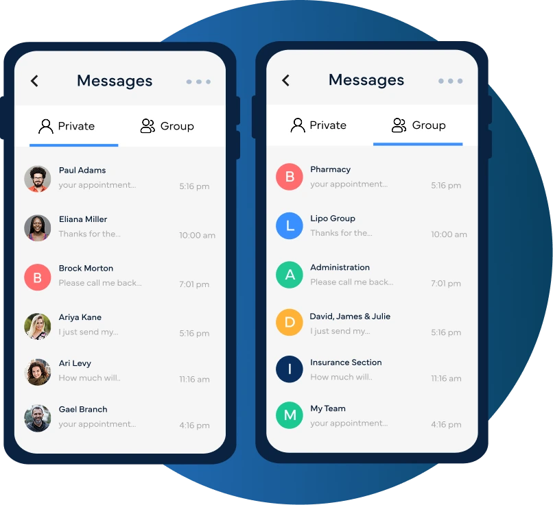 Medical Staff Using Team Chat App for Medical Practices Banner