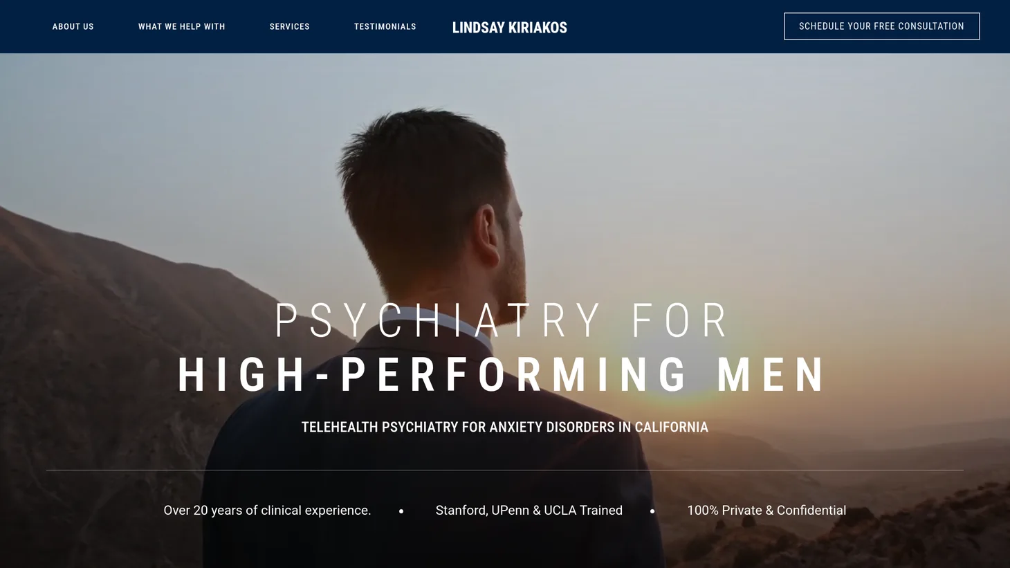 Lindsay Kiriakos MD website homepage designed by PilotPractice