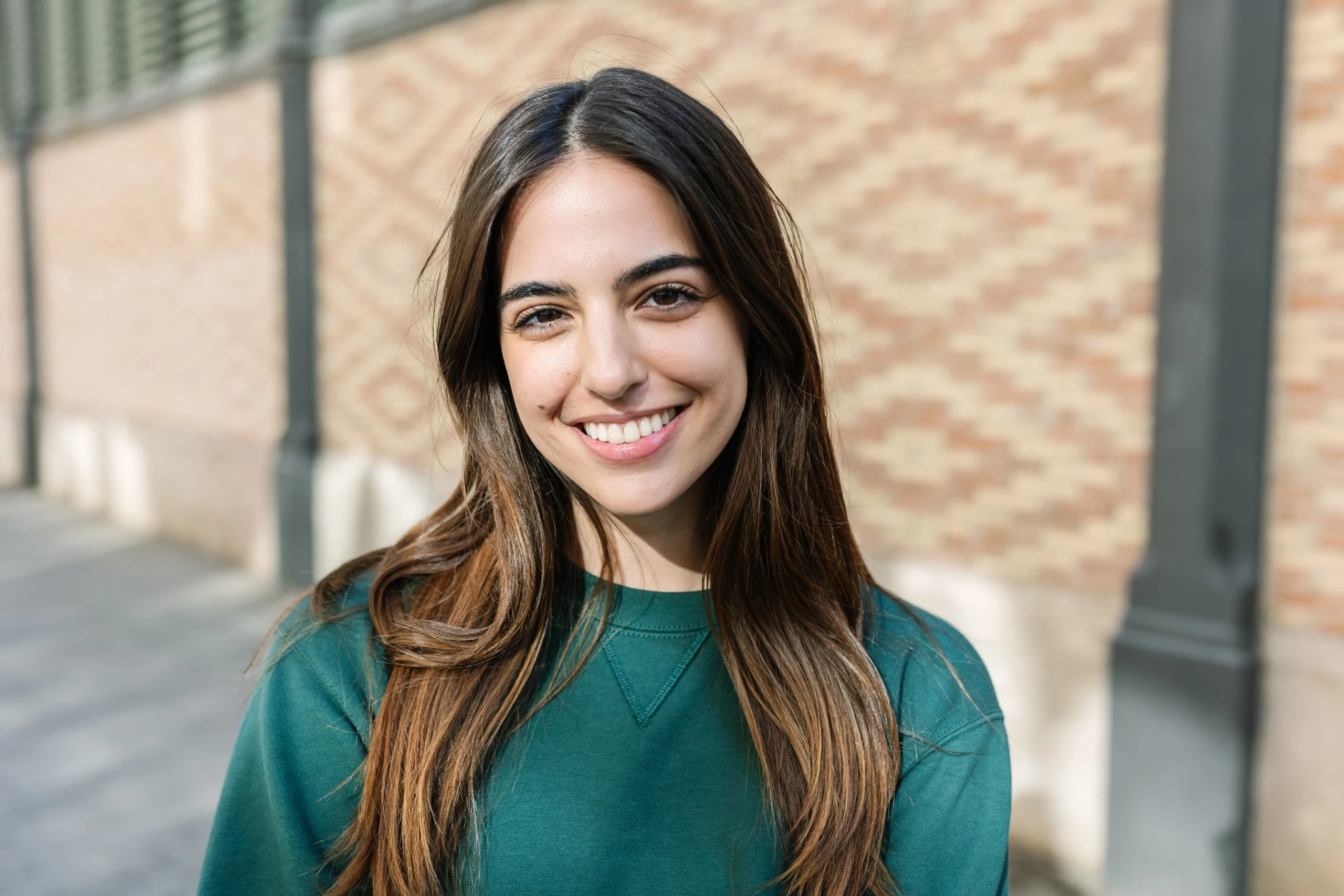 Smiling young woman outdoors