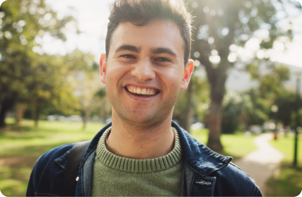Smiling man outdoors