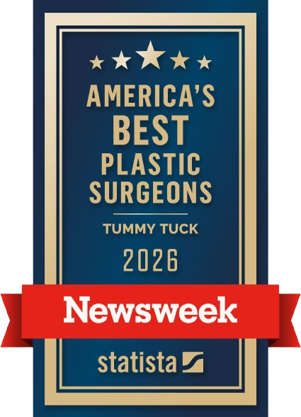 Newsweek America's Best Plastic Surgeons award badge for Tummy Tuck 2026
