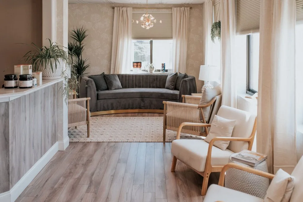 Thrive Med Spa waiting room in Portsmouth, NH