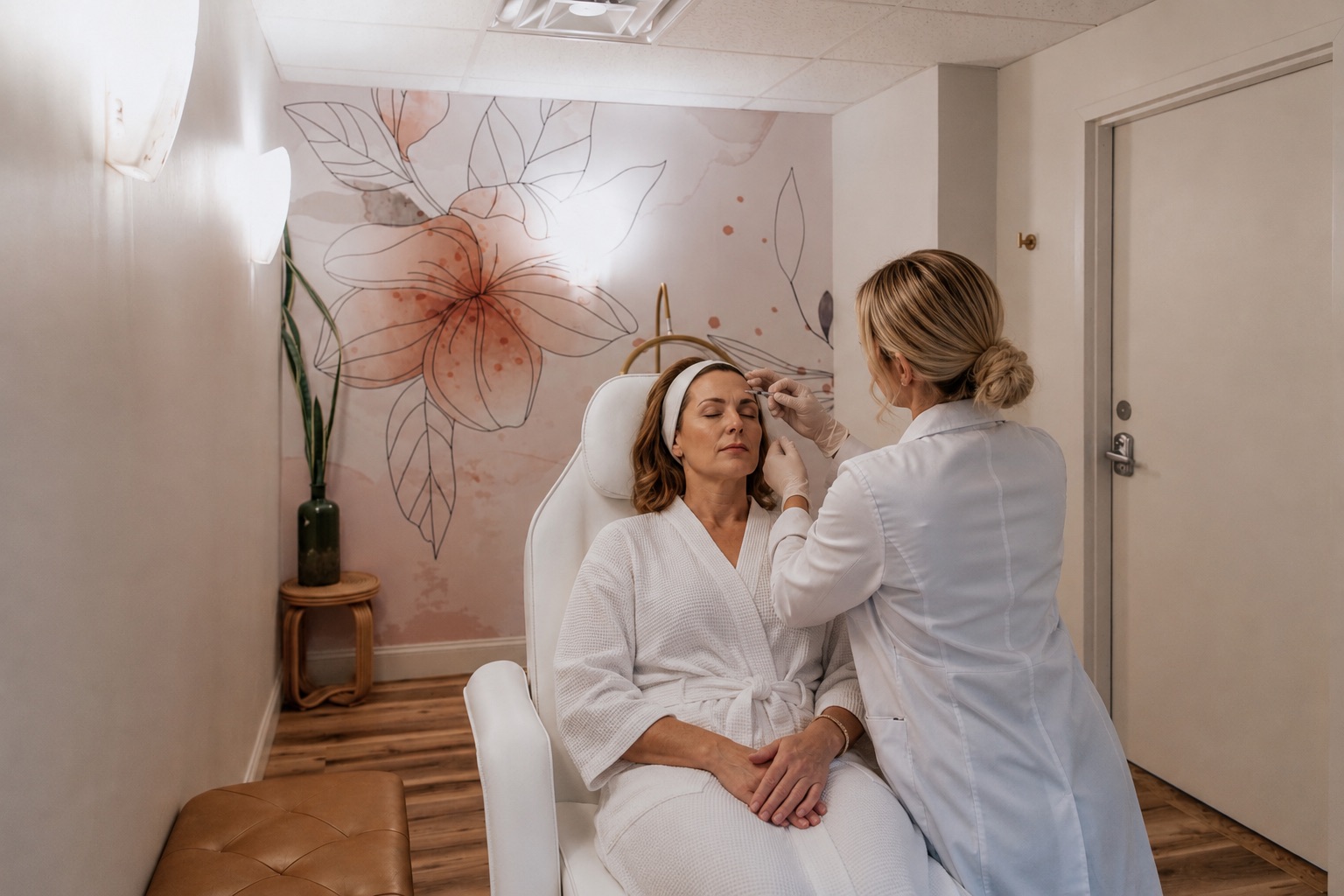 Provider administering Xeomin injections
