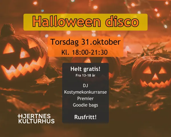 GRATIS Halloween disco for ungdom 13-18 år