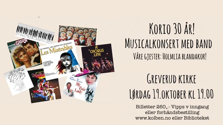 KoriO 30 år- Musikalkonsert med Holmlia blandakor og band