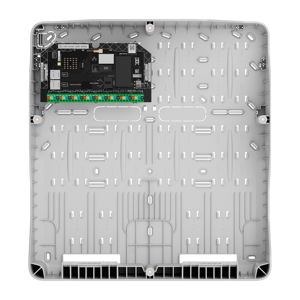 Central de Alarme Híbrida Ajax FIBRA-HUBHYBRID2-NOCASE Grau 3 | Dual SIM 4G (LTE) | Ethernet | 250 Dispositivos