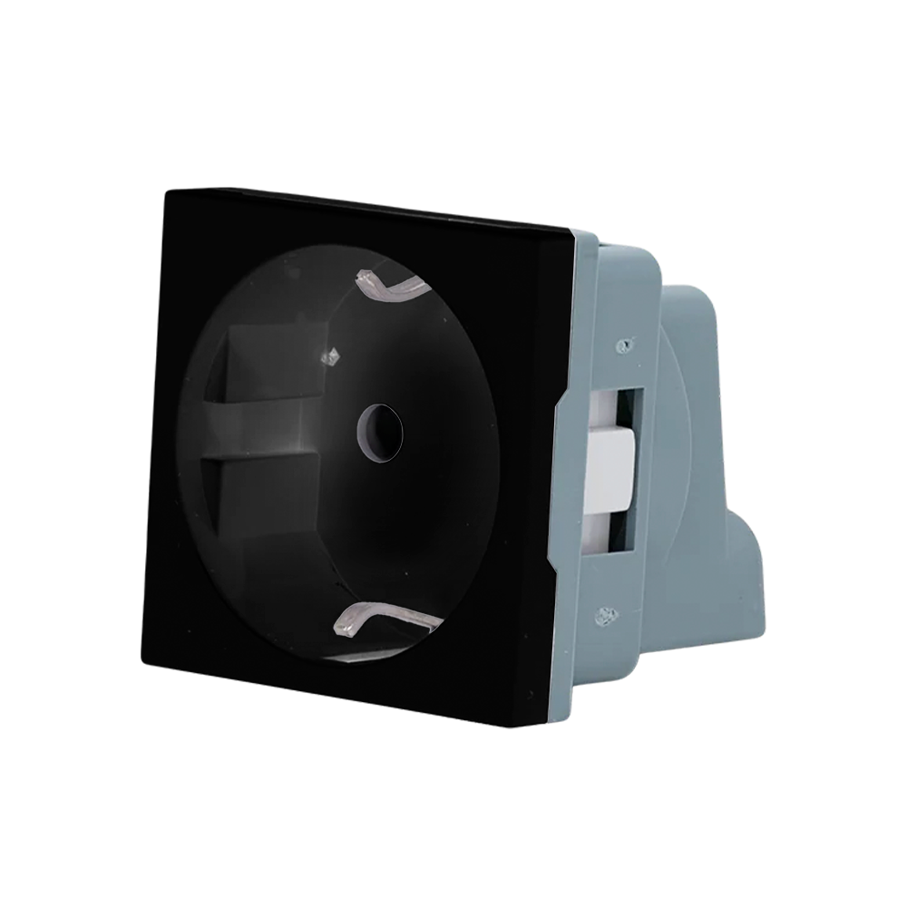 Adaptador de Tomada Shelly Socket para Suporte de Parede (Preto) - CEE 7/3 Schuko