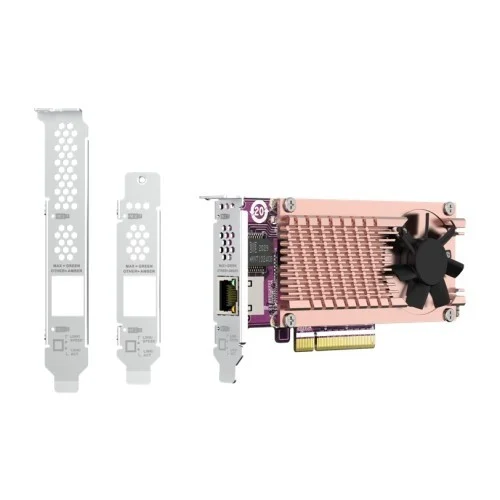 Placa Adaptadora PCIe QNAP QM2-2P10G1TB para Expansão de Armazenamento NVMe SSD e SATA III
