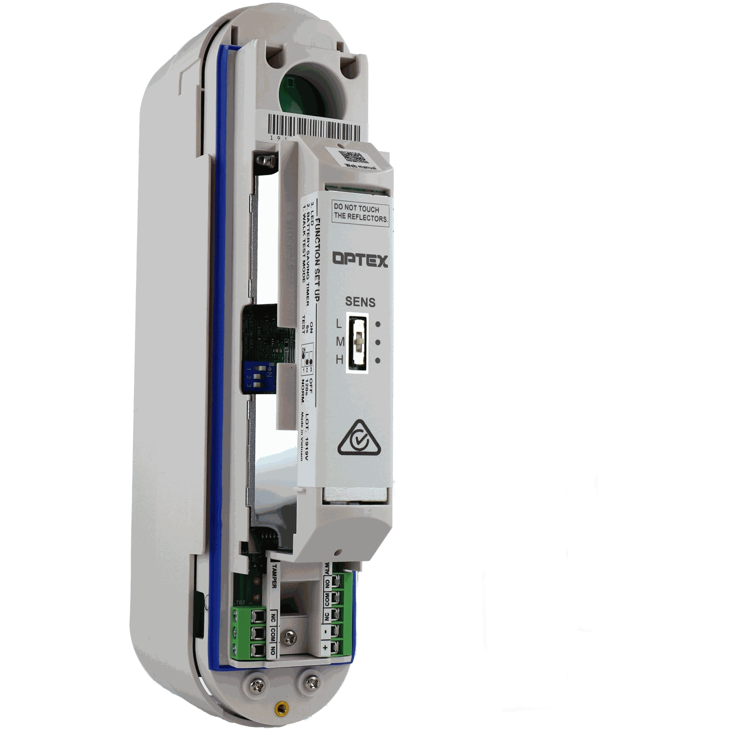 Detector Volumétrico de Cortina Sem Fios Optex BX-80NR para Exterior/Interior com Imunidade a Animais
