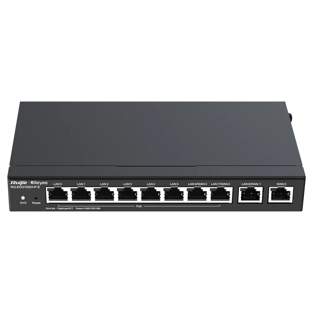 Router VPN Gerenciável Ruijie Reyee RG-EG310GH-P-E | 10 Portas Gigabit, 8x PoE+ (110W), Cloud Managed