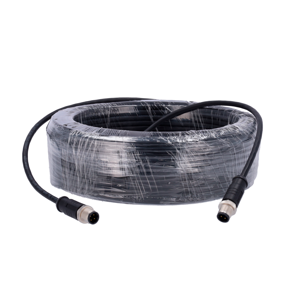Cabo de Extensão Hikvision AE-MC4343-30 M12 4 Pinos 30m para Câmaras IP Móveis