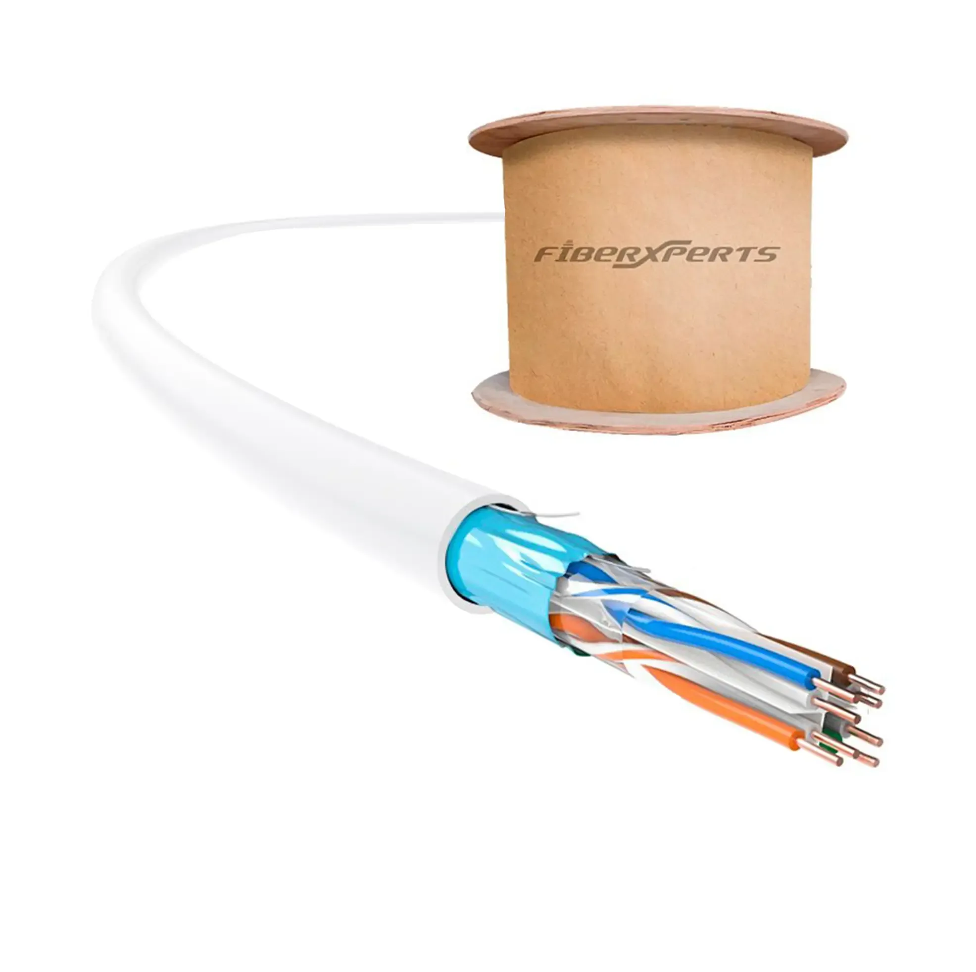 Cabo de Rede FiberXperts F/UTP CAT6 Cobre LSZH CPR Dca para Interior Branco 305m