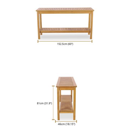 Classic Teak Console Table with Shelf