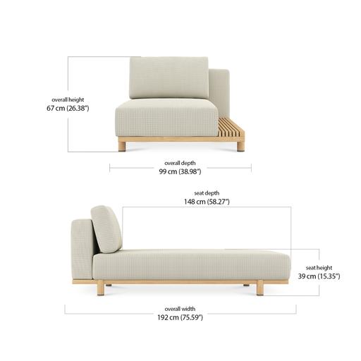Marlow Left Chaise with Tray