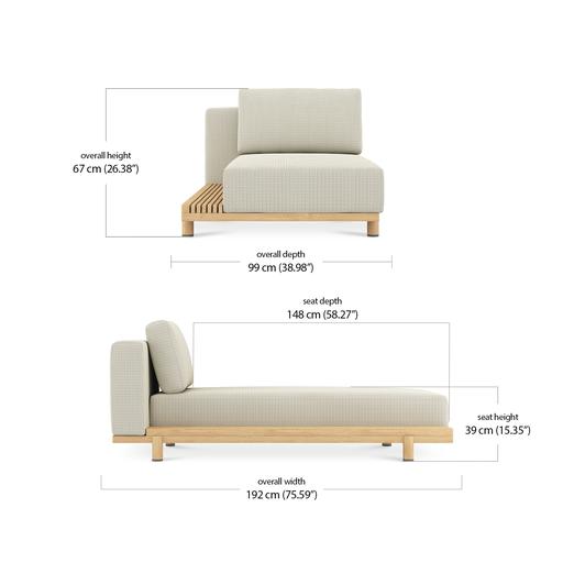 Marlow Right Chaise with Tray