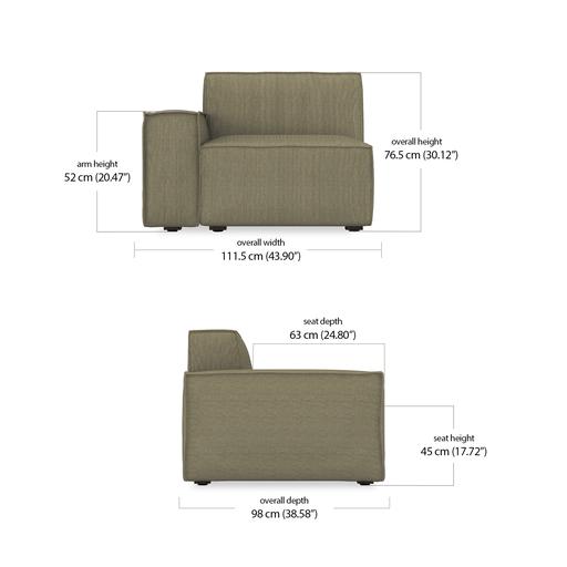 Martha Modular 1 Seater Right