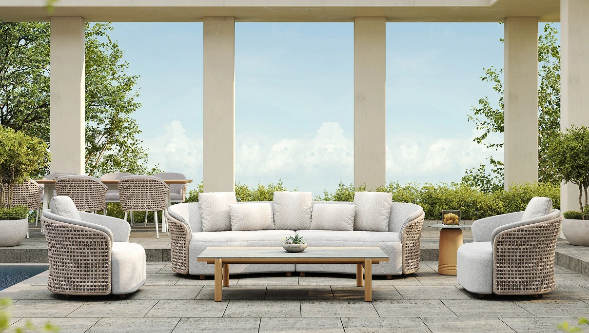 Triconville Icon Collection lounge set beside a pool