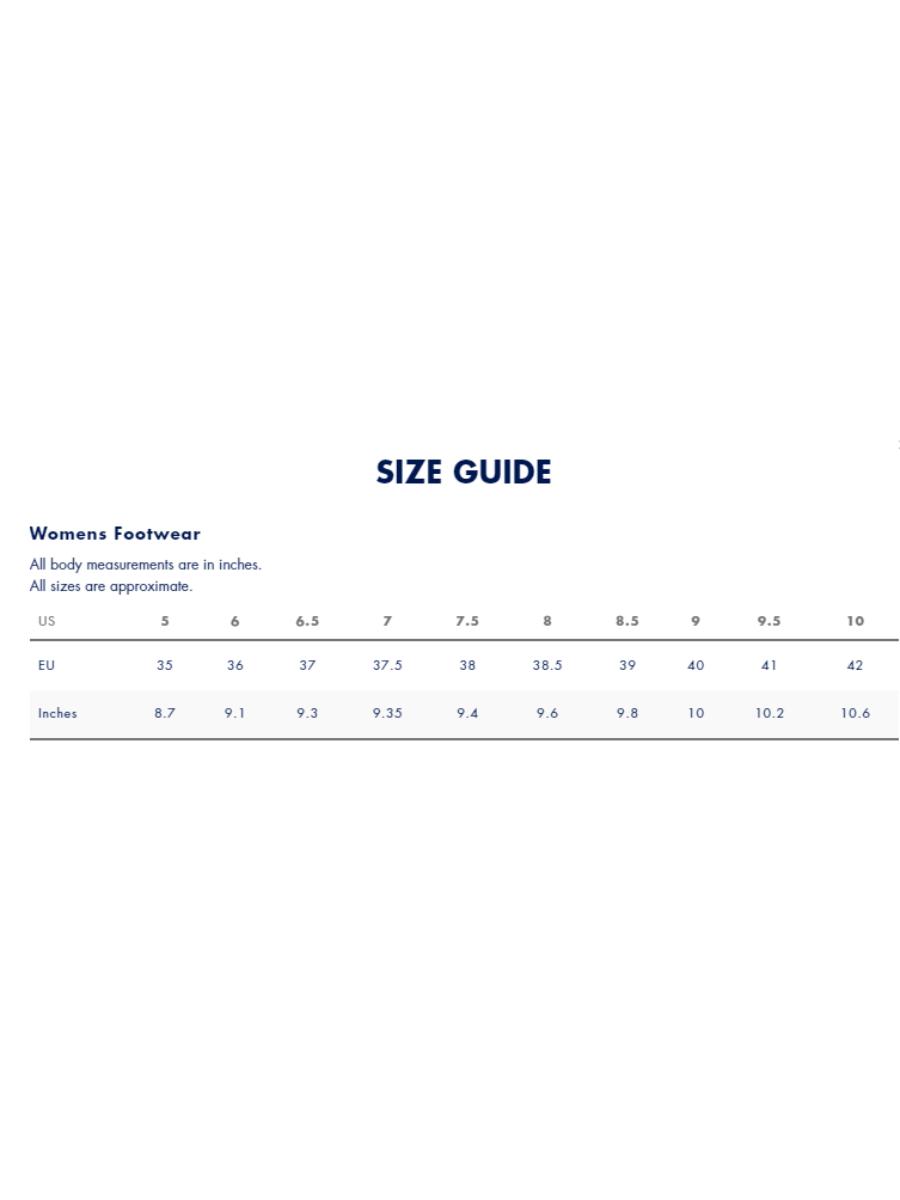 Size guid Women Footwear