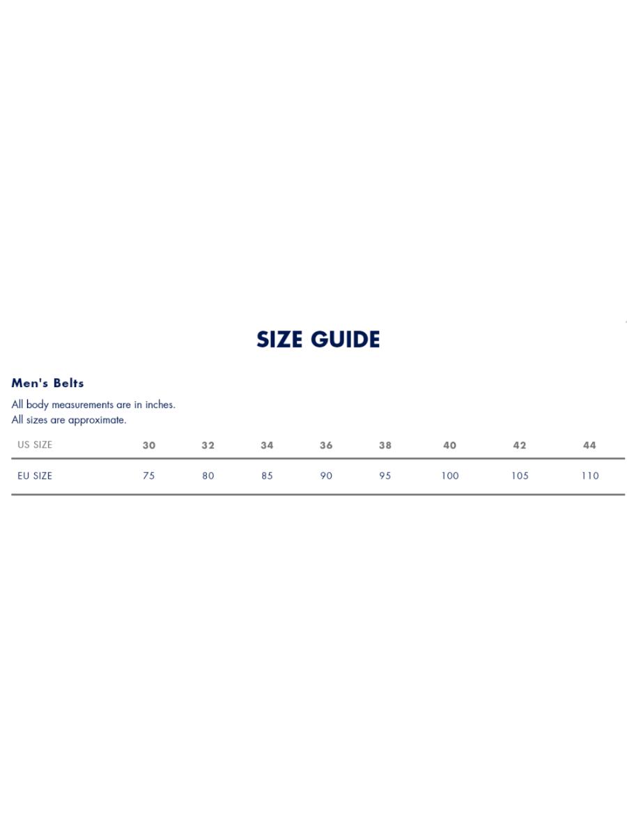 Size guide Men's Belts