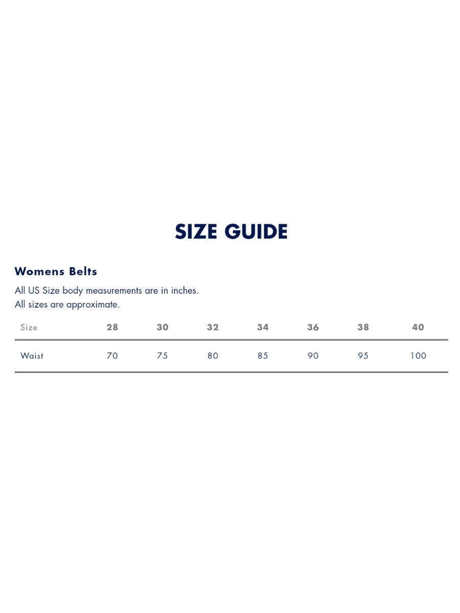 Size guide Women's Belts